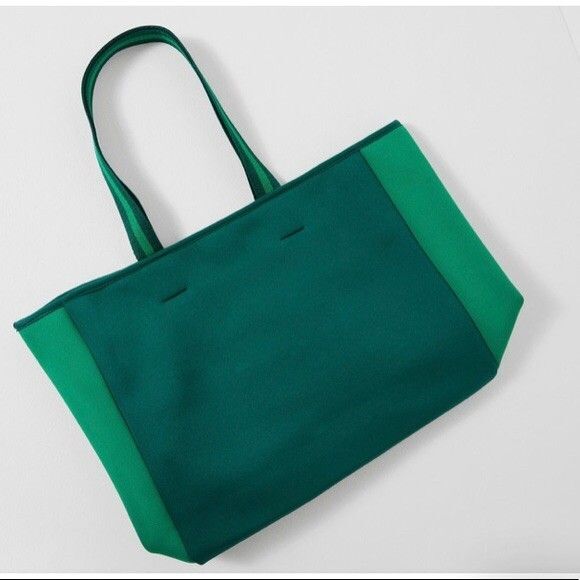 SUMMERSALT  Seaglass Green Neoprene Waterproof Beach Tote Bag NWT - Picture 3 of 5